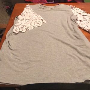 Grey and white dress